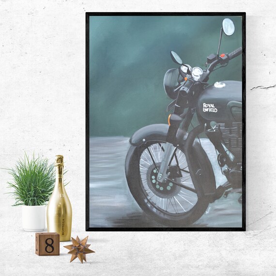 Royal EnfieldOriginal Hand Painted Acrylic Painting Etsy