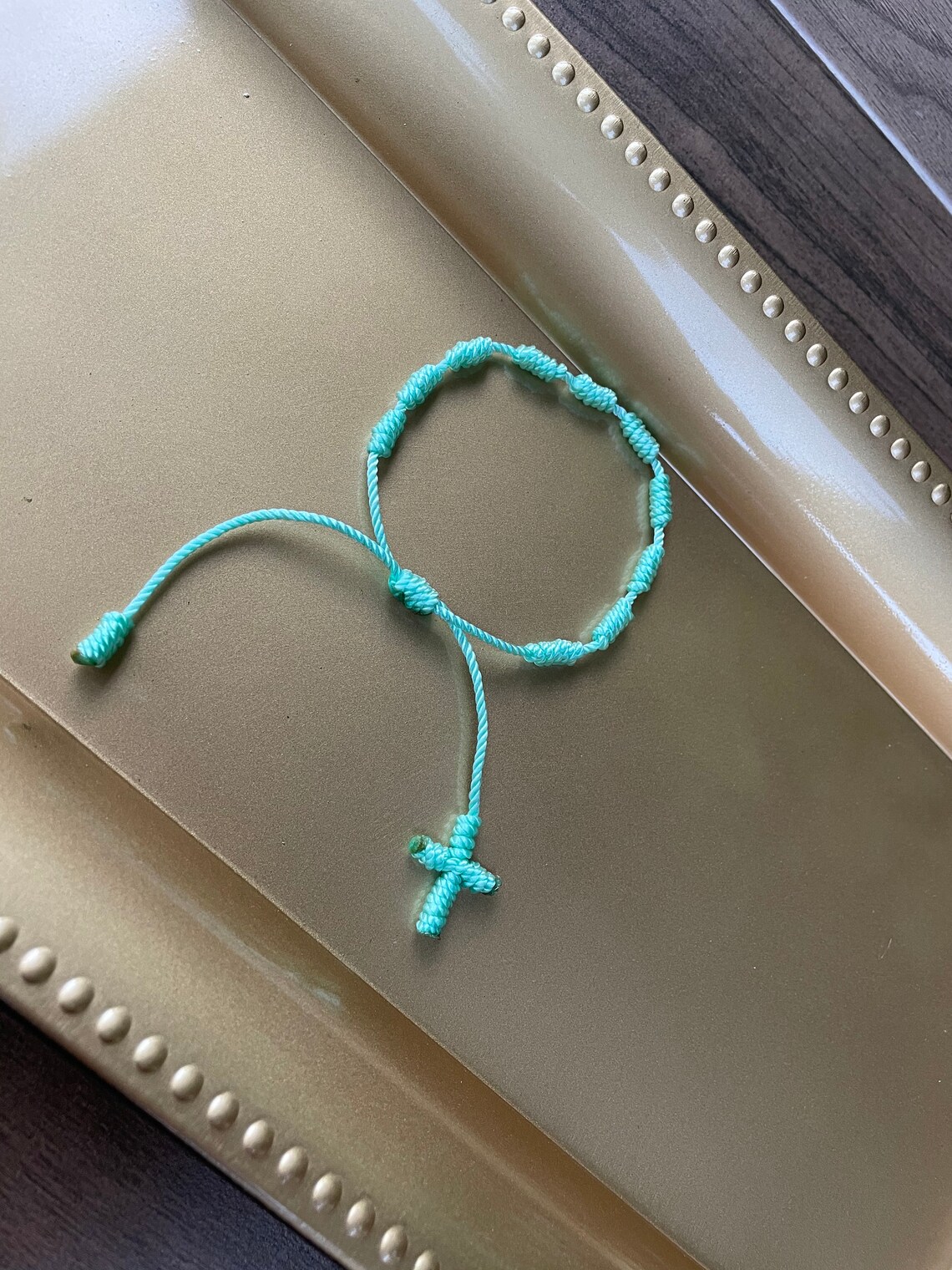 Handmade knotted rosary bracelets Etsy