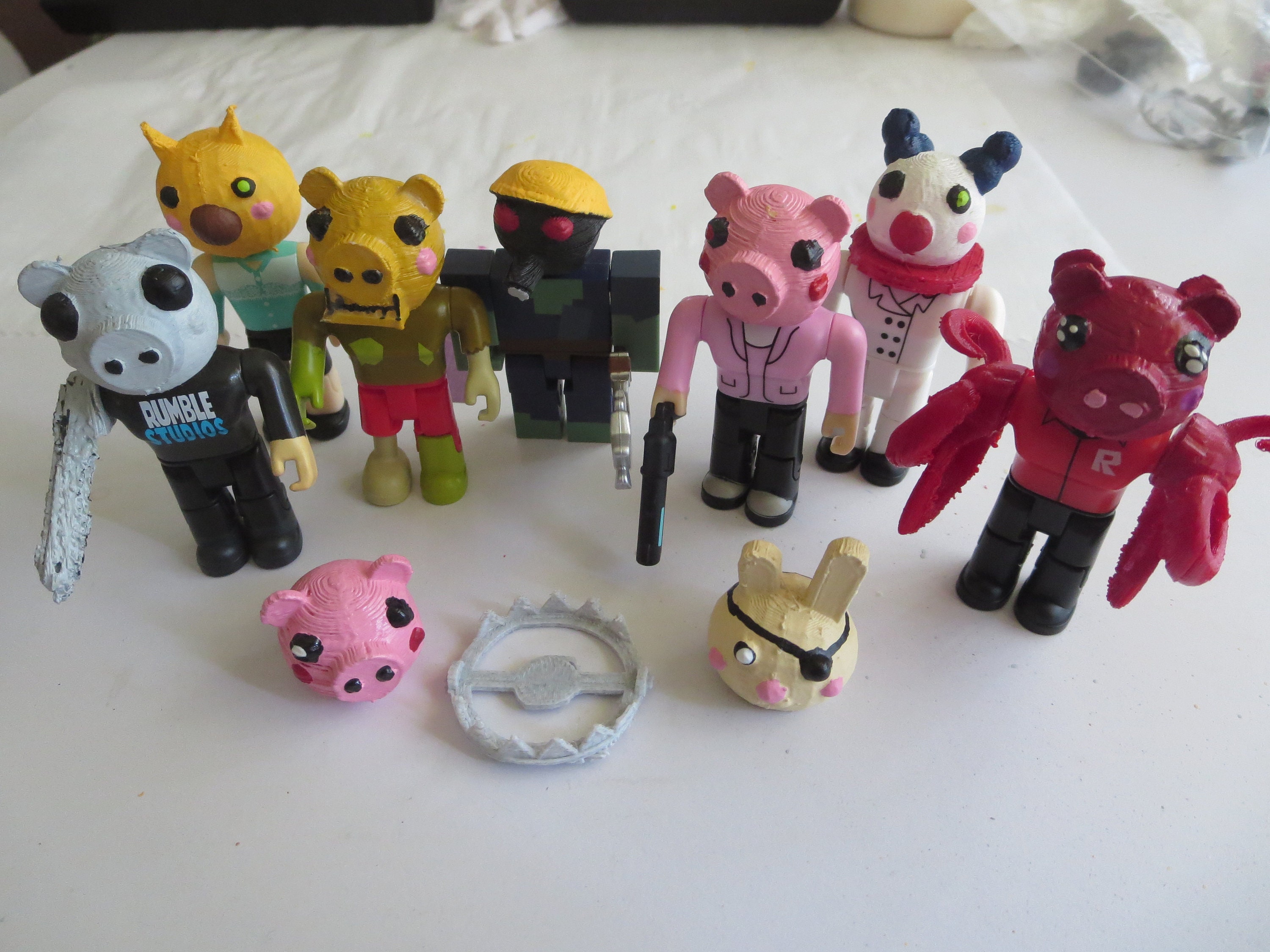 Roblox Piggy Toy Heads Pig Heads Torcher Skully Brother Robby Etsy - roblox toys in singapore