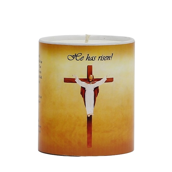 SUBLIM-ART The Easter Crucifix Prayer Candle (11 Oz)