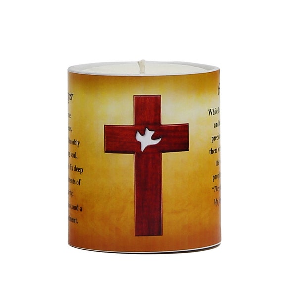 SUBLIM-ART The Easter Dove Crucifix Prayer Candle (11 Oz)
