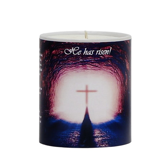 SUBLIM-ART Easter Prayer Candle - He Has Risen! (11 Oz)