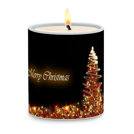 SUBLIM-ART Praying Christmas Candle Black with Tree (11 Oz)