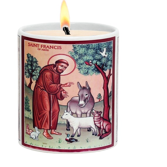 SUBLIM-ART Praying Candle depicting St. Francis of Assisi (11 Oz)