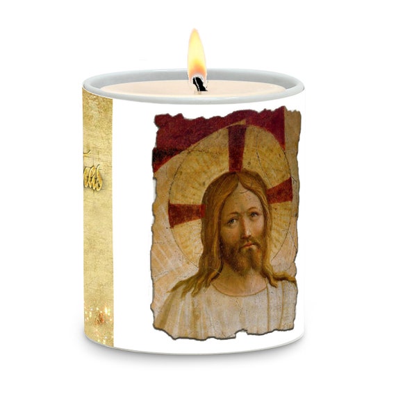 SUBLIM-ART Praying Christmas Candle Nativity Scene and Jesus (11 Oz)