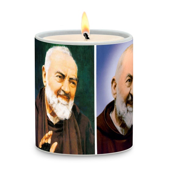 SUBLIM-ART Praying Candle depicting Saint Pio of Pietrelcina (Padre Pio) (11 Oz)