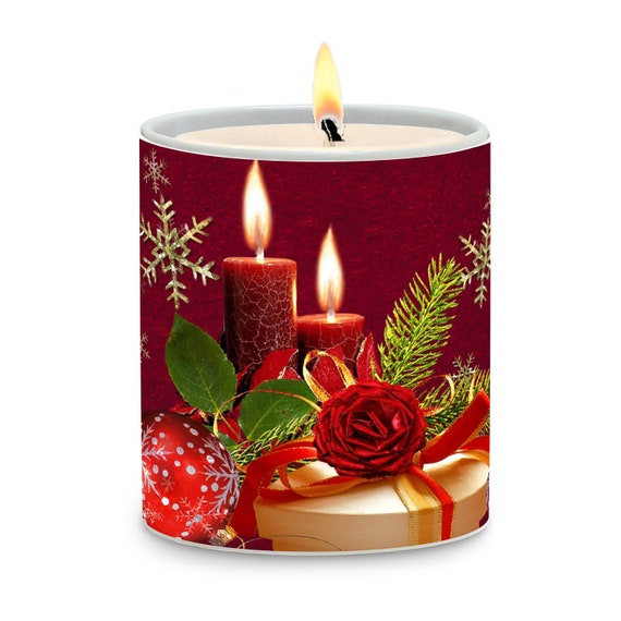 SUBLIM-ART Praying Christmas Candle Red with Candles (11 Oz)