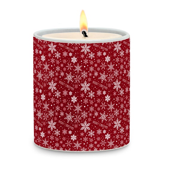 SUBLIM-ART Praying Christmas Candle Snowflakes on red background