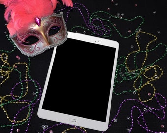 IPAD SleeveIPad Cover IPad Case,Gadget Case Sleeve Mardi Gras PrintTablet Cover Computer SleeveHousewarming Gift Hostess Gift