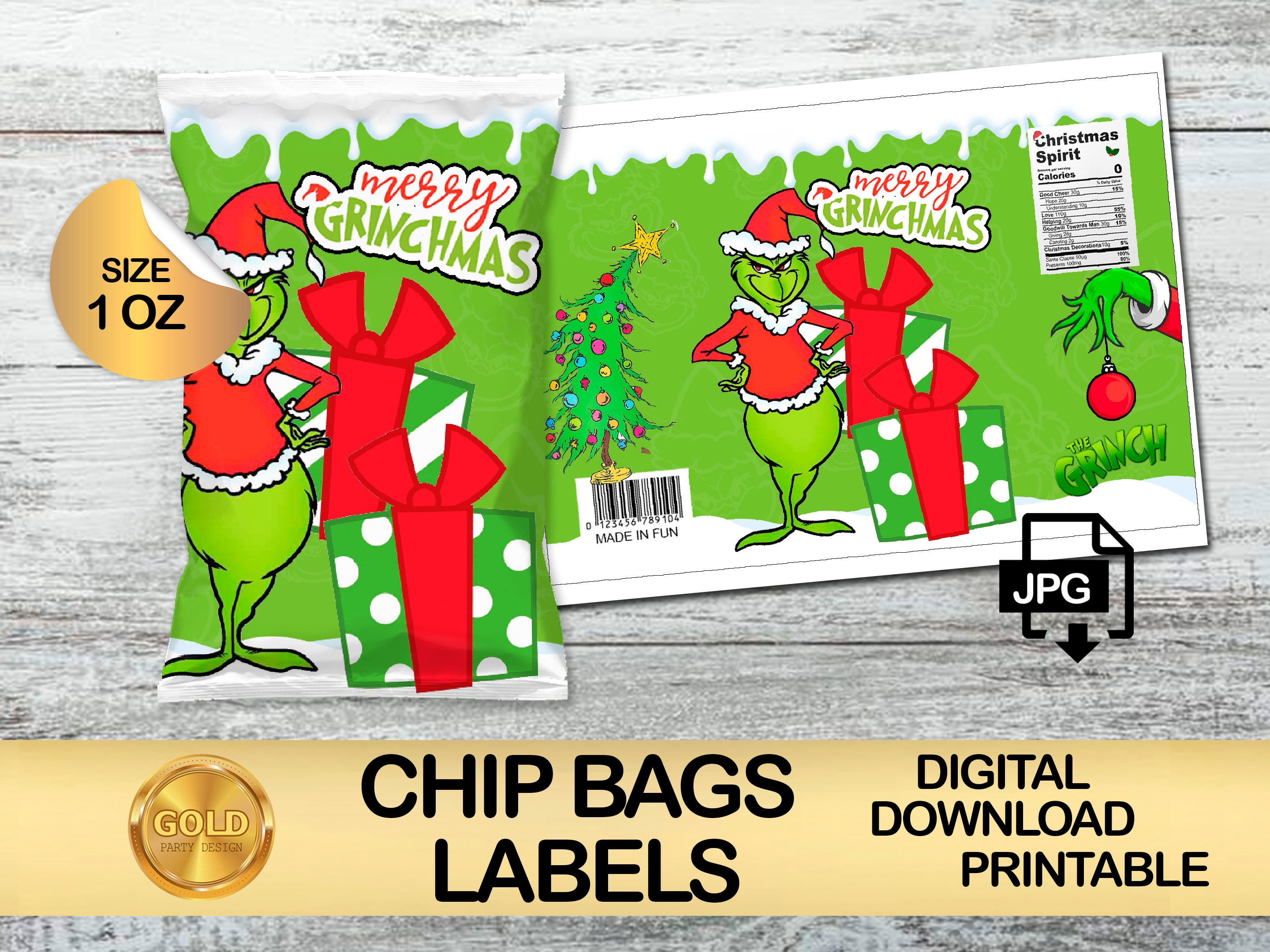 The Grinch Bottle Labels - oscarsitosroom, special offer 3.99$