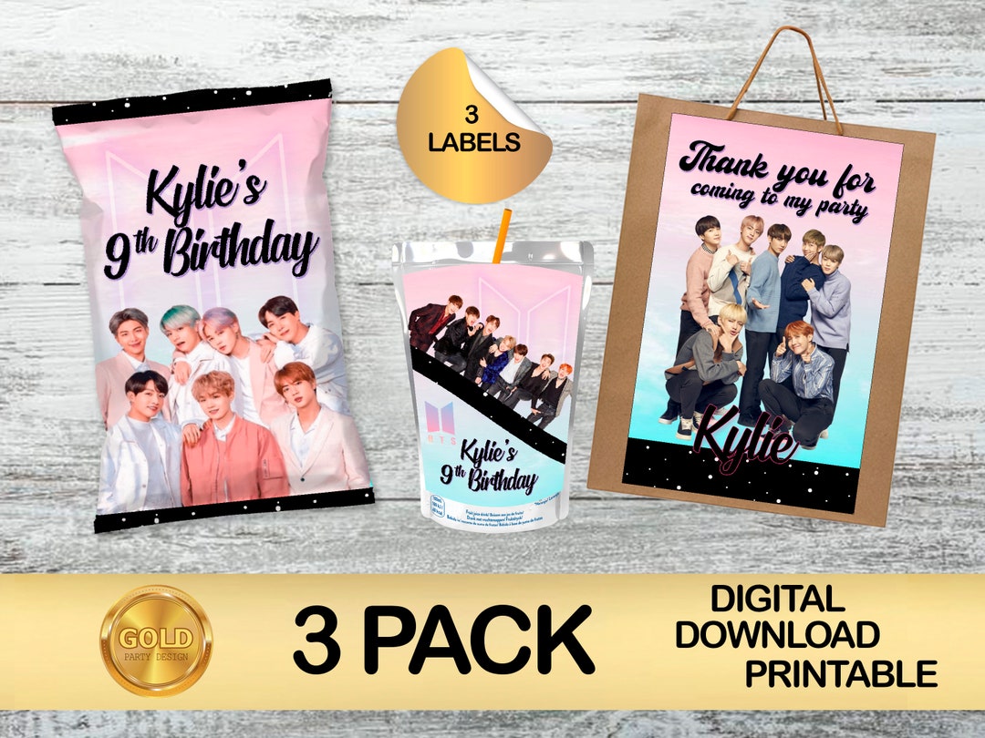 Labels for BTS Party Pack Chip Bag Favor Bag Juice DIGITAL DOWNLOAD - Etsy