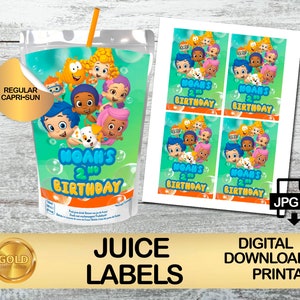 Labels For Bubble Guppies Party - Juice Label - DIGITAL Download - Printable - Birthday Supplies