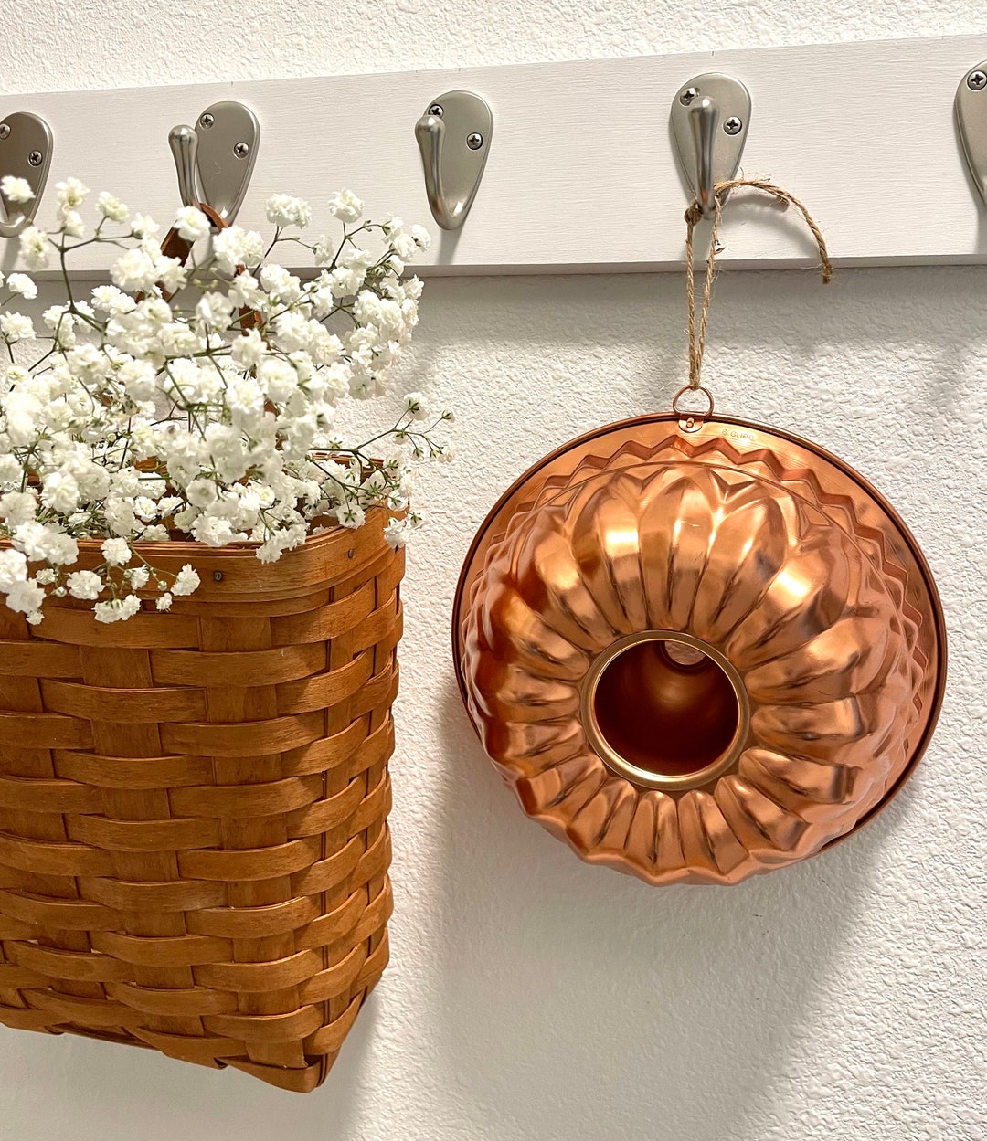 Vintage Style Copper Cake Bundt Pan Jello Gelatin Mold 8 Cottage