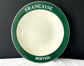 VTG French “Française Menthol” Green Cigarettes MCM Advertising Barware, Retro Bistro Decor, French Café Trinket Souvenir