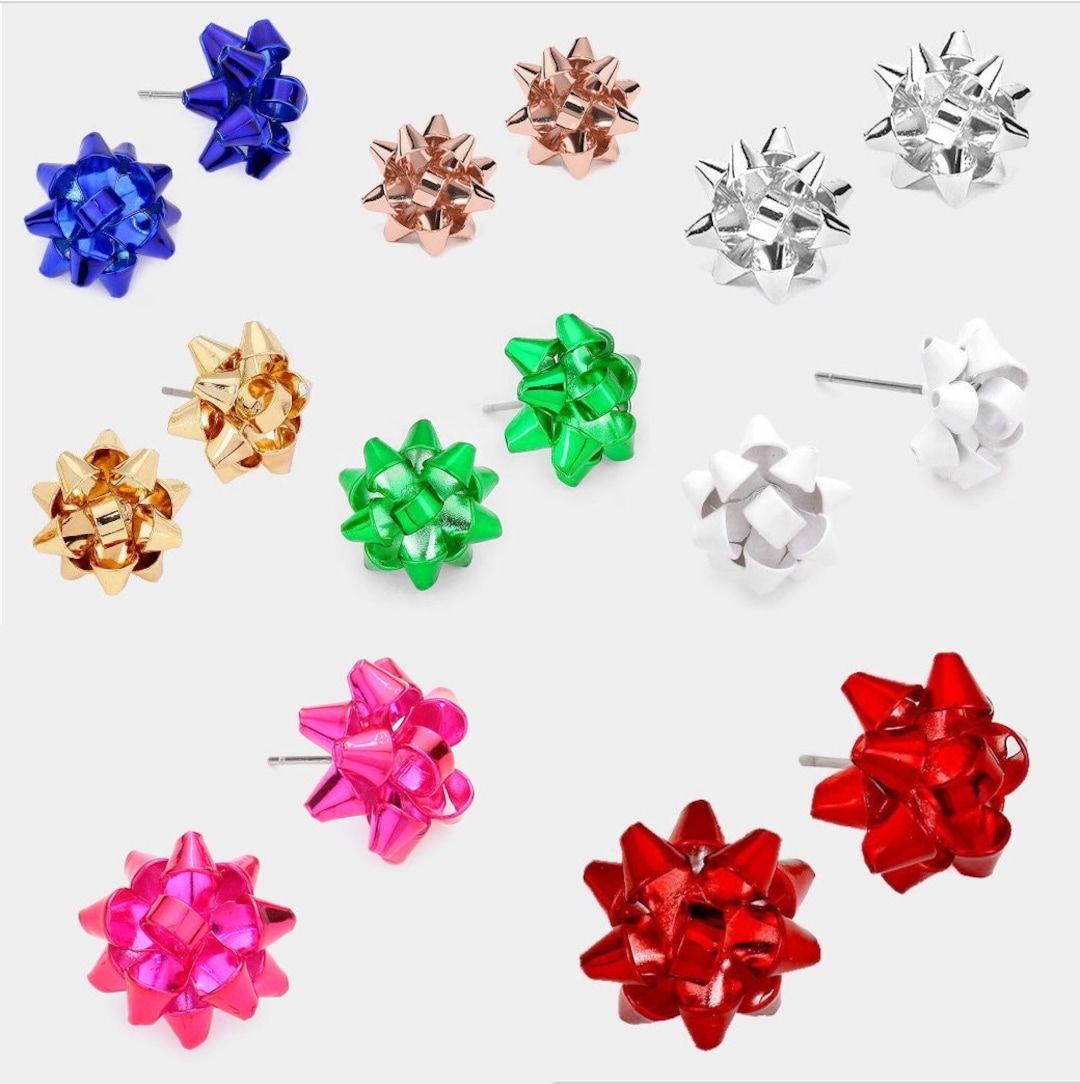 Bow Earring 3 Sizes Bow Stud Dangle Earrings multiple Sizes Christmas
