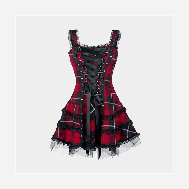 Gothic Dress Plus Size, Sleeveless Goth Dress, Cosplay Costume, Gothic Dress Corset, Punk Mini Dress, Frill Lace Dress, Kawaii Costume 