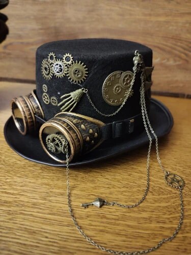 Steampunk Hat Steampunk Brown Hat With Removable & Adjustable | Etsy