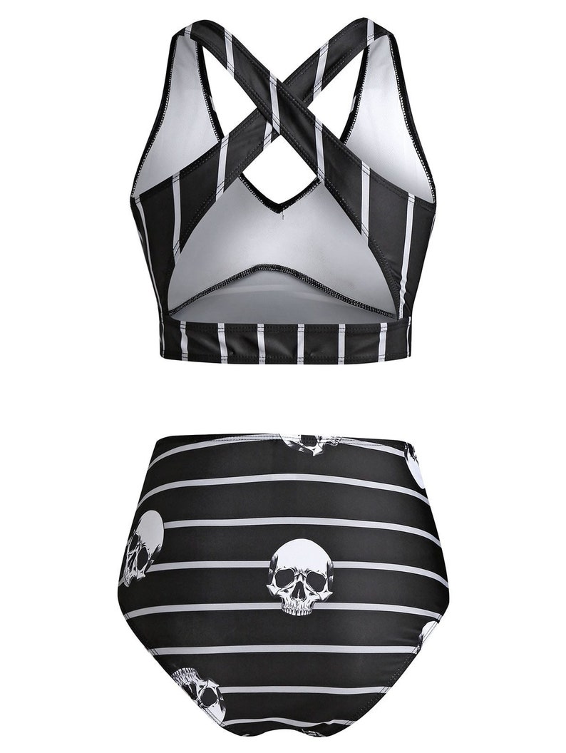 Gothic Swimsuit Plus Size Skeleton Swimsuit Goth Swimwear Etsy