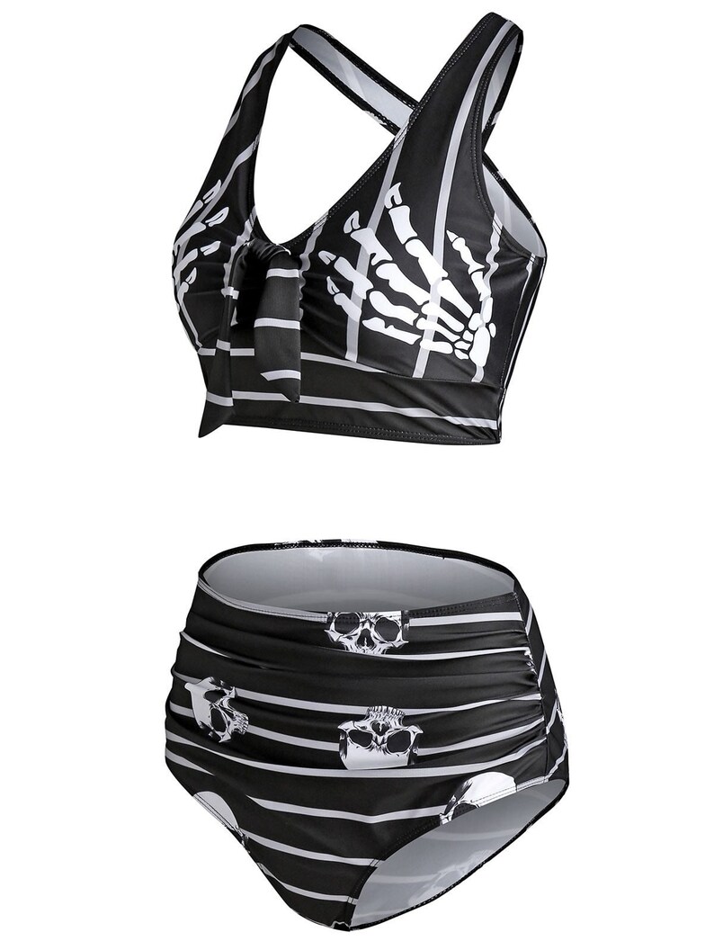 Gothic Swimsuit Plus Size Skeleton Swimsuit Goth Swimwear Etsy