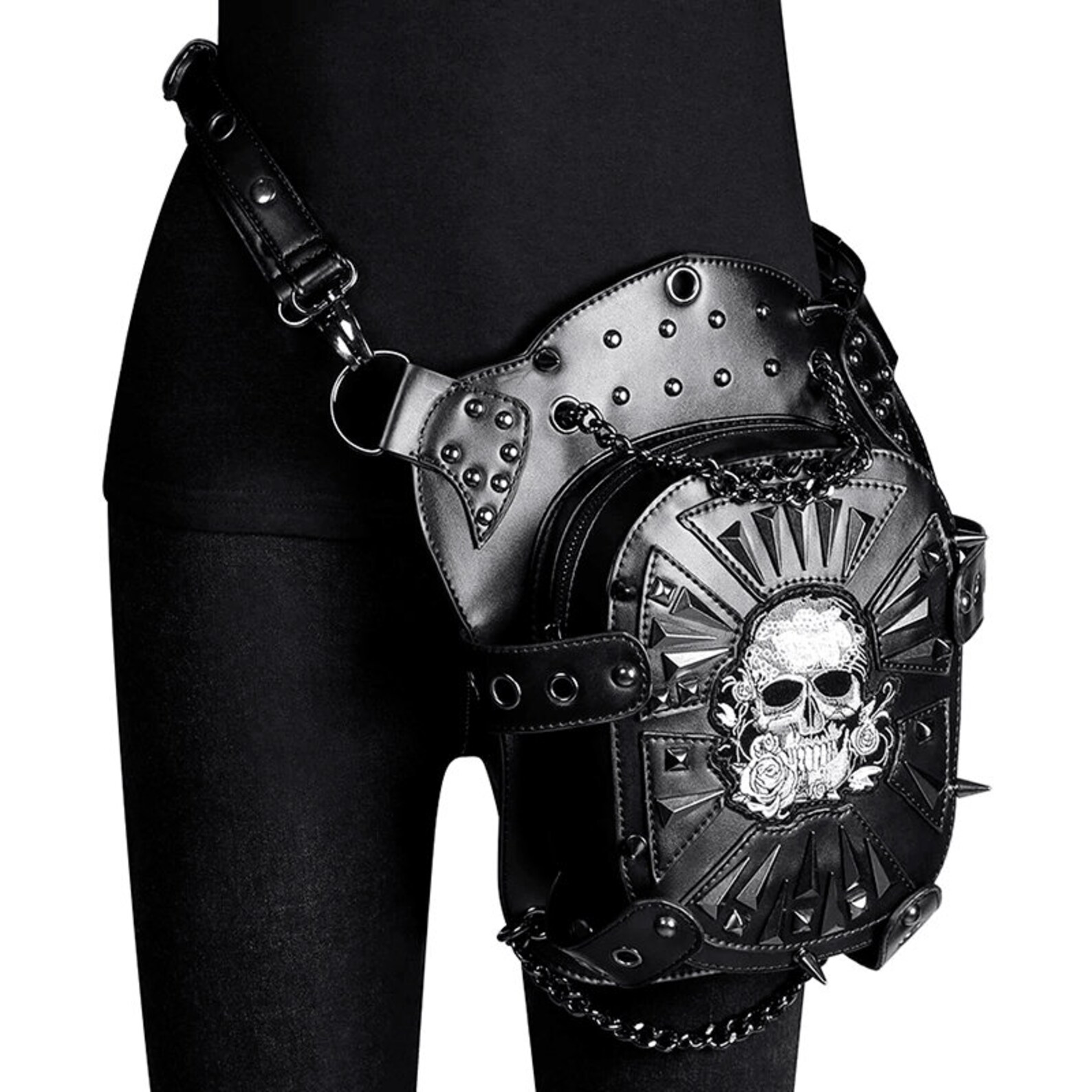 Goth Thigh Bag Goth Mens Bag Skull Leg Bag Punk Womens Bag Etsy