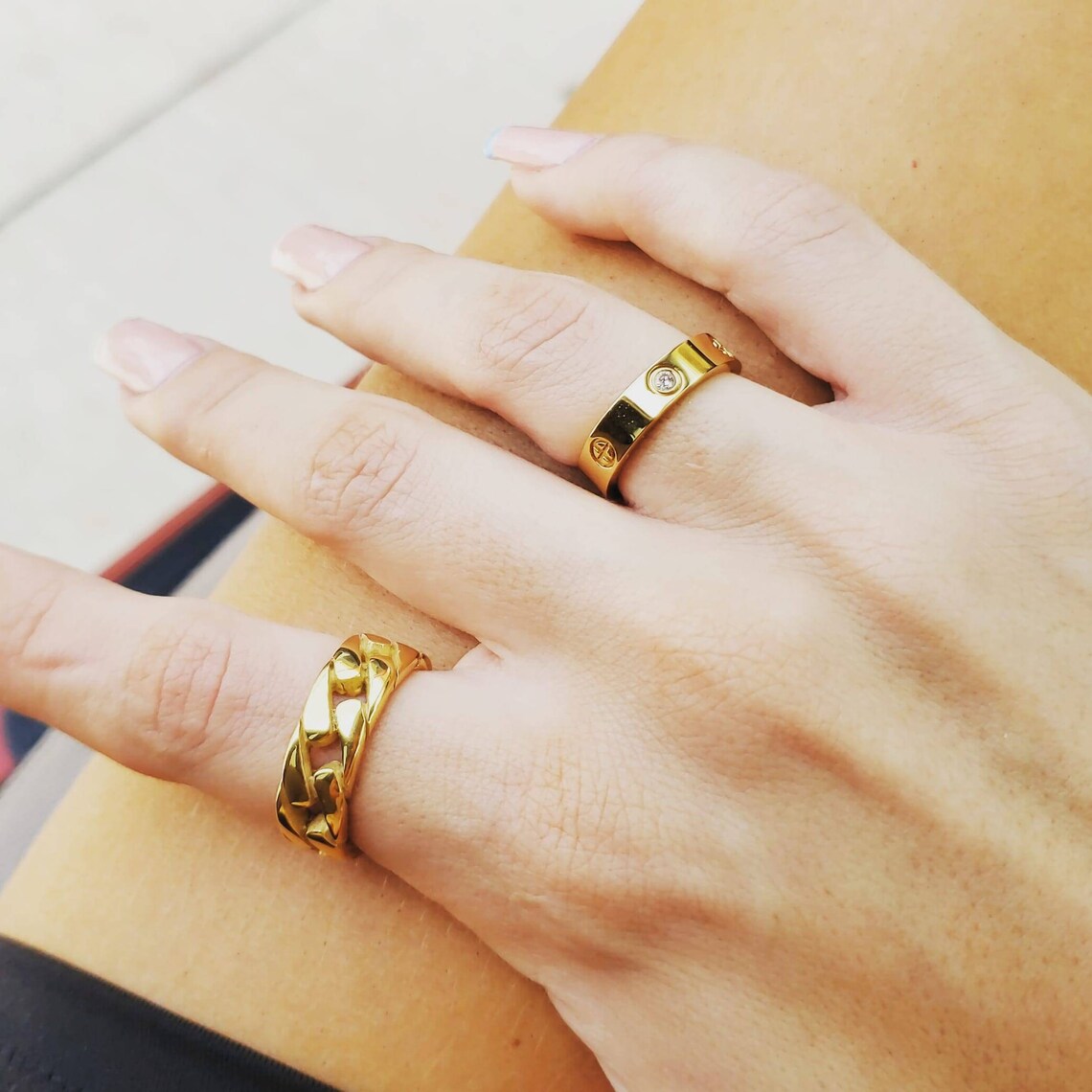 Gold Cartier dupe Ring von MOONN Etsy