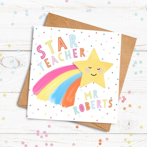 Star Teacher Card. Personalised Teacher Card. Teaching Assistant Card. Send Direct Option.