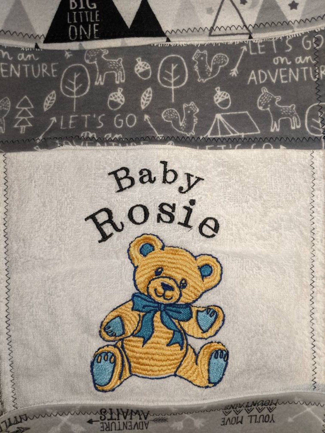 Personalized Burp Cloth with Teddy Bear Set of 3 Burp Cloths Etsy