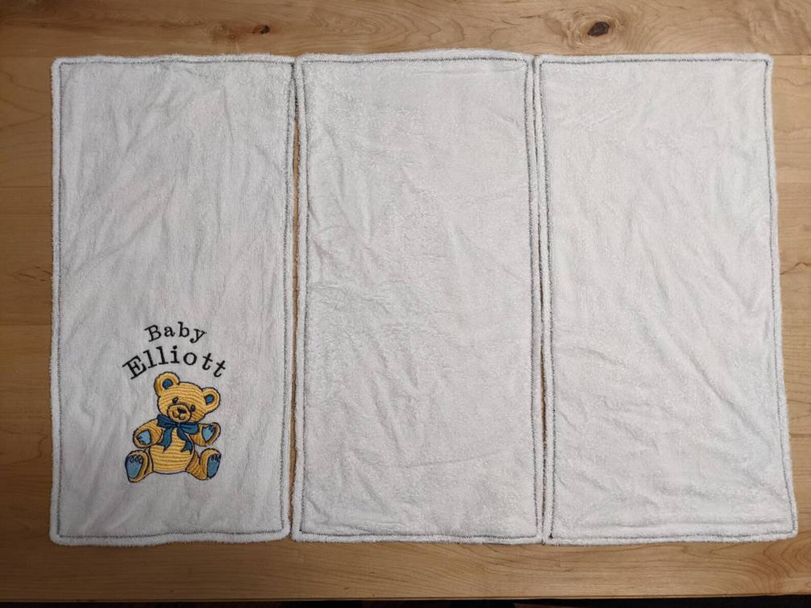 Personalized Burp Cloth with Teddy Bear Set of 3 Burp Cloths Etsy