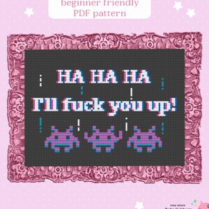 Pastel goth cross stitch pattern Creepy and Cute xstitch | Etsy