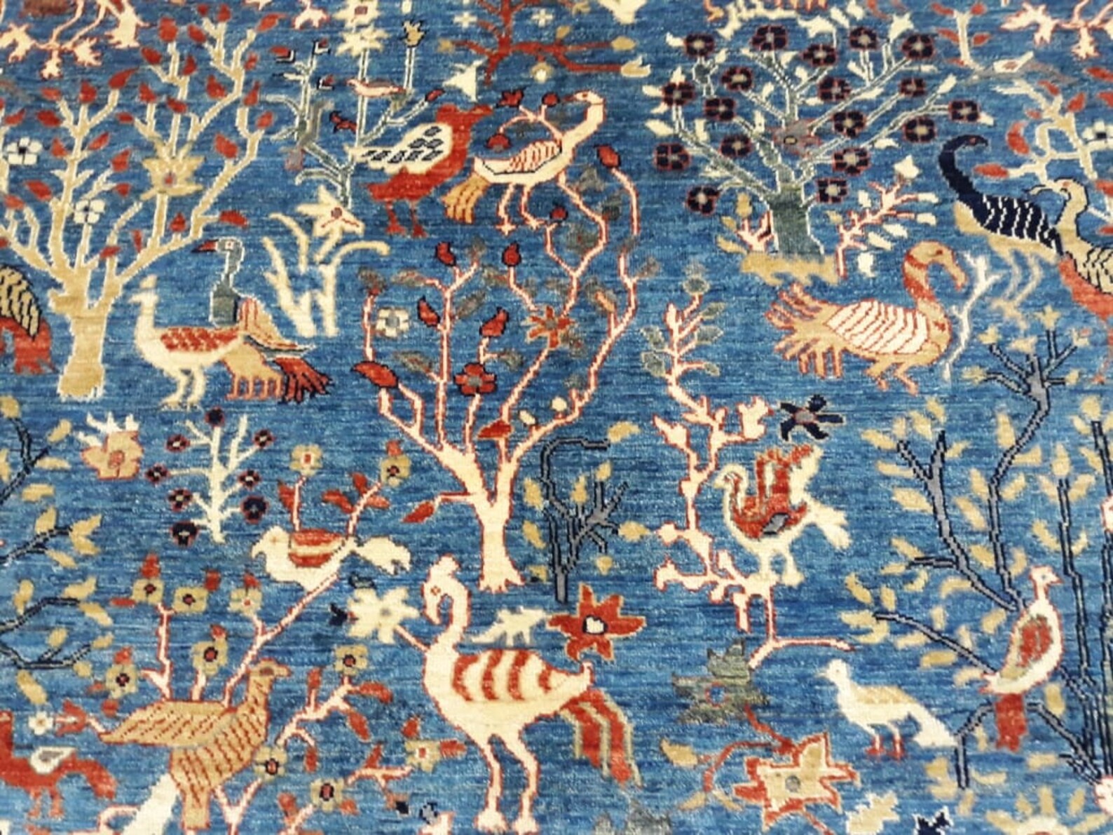 8x10 Oriental Peacock Rug Blue Animal Print Rug Turkish Etsy