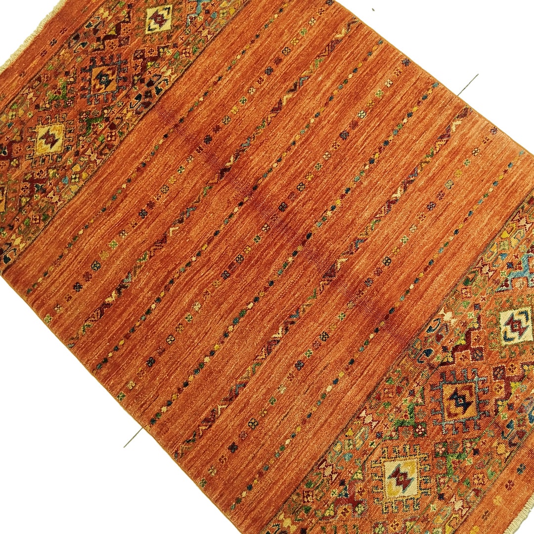 Afghan Persian Handmade Rug Silk Area Rug 3x5 Small Wool Etsy