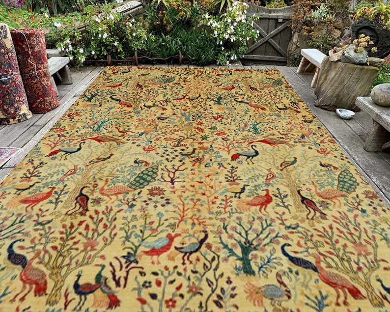 Oriental Rug 9x12 Ft Silk Rug Rug 9x12 Turkish Rug Wool Etsy