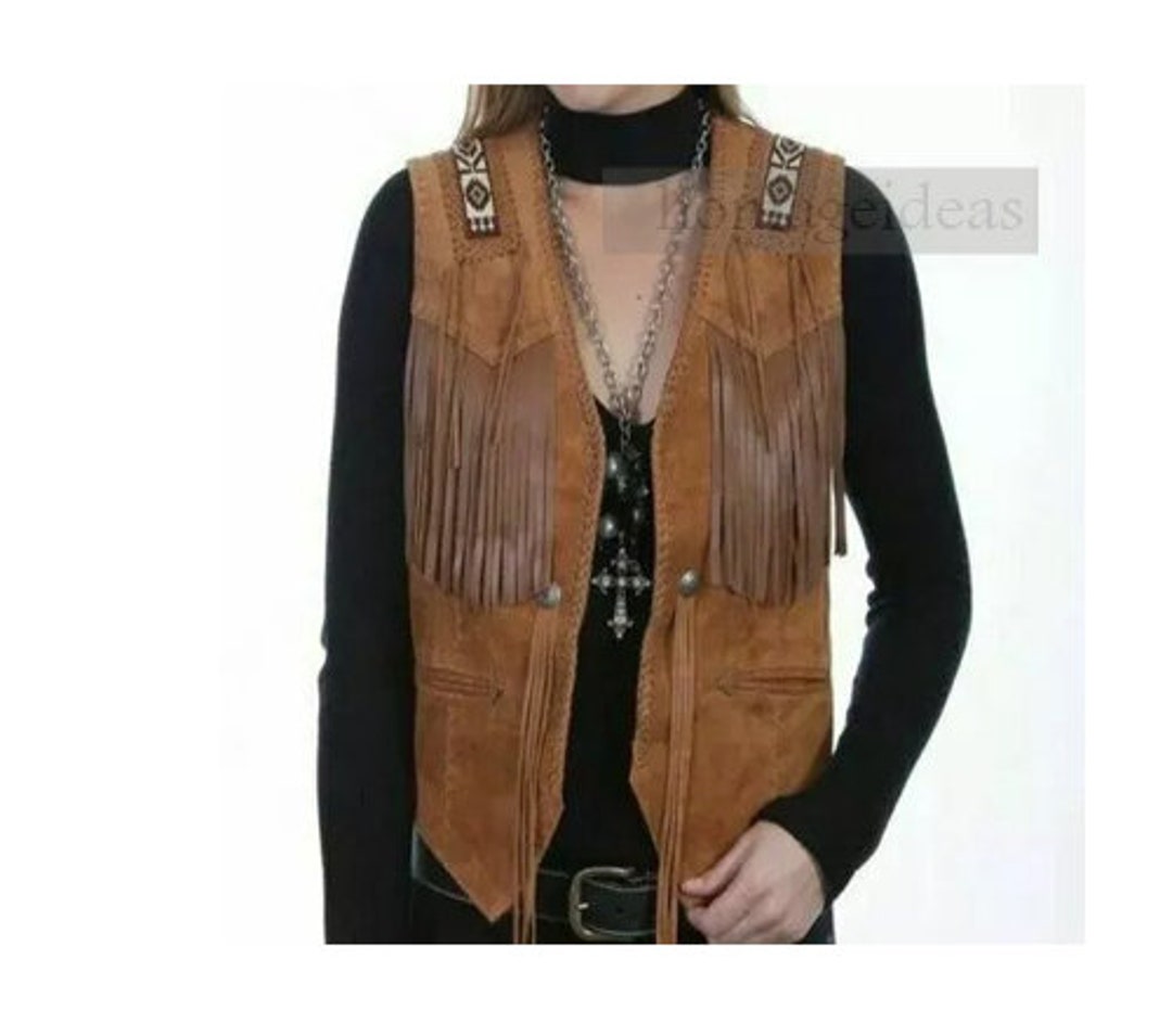 Open Road Women's Western Style Leather Vest