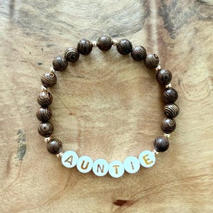 Custom Wood Bead Bracelet • Personalized Name Bracelet • Build Your Own Stack • Minimalist Beaded Jewelry • Gift for Her
