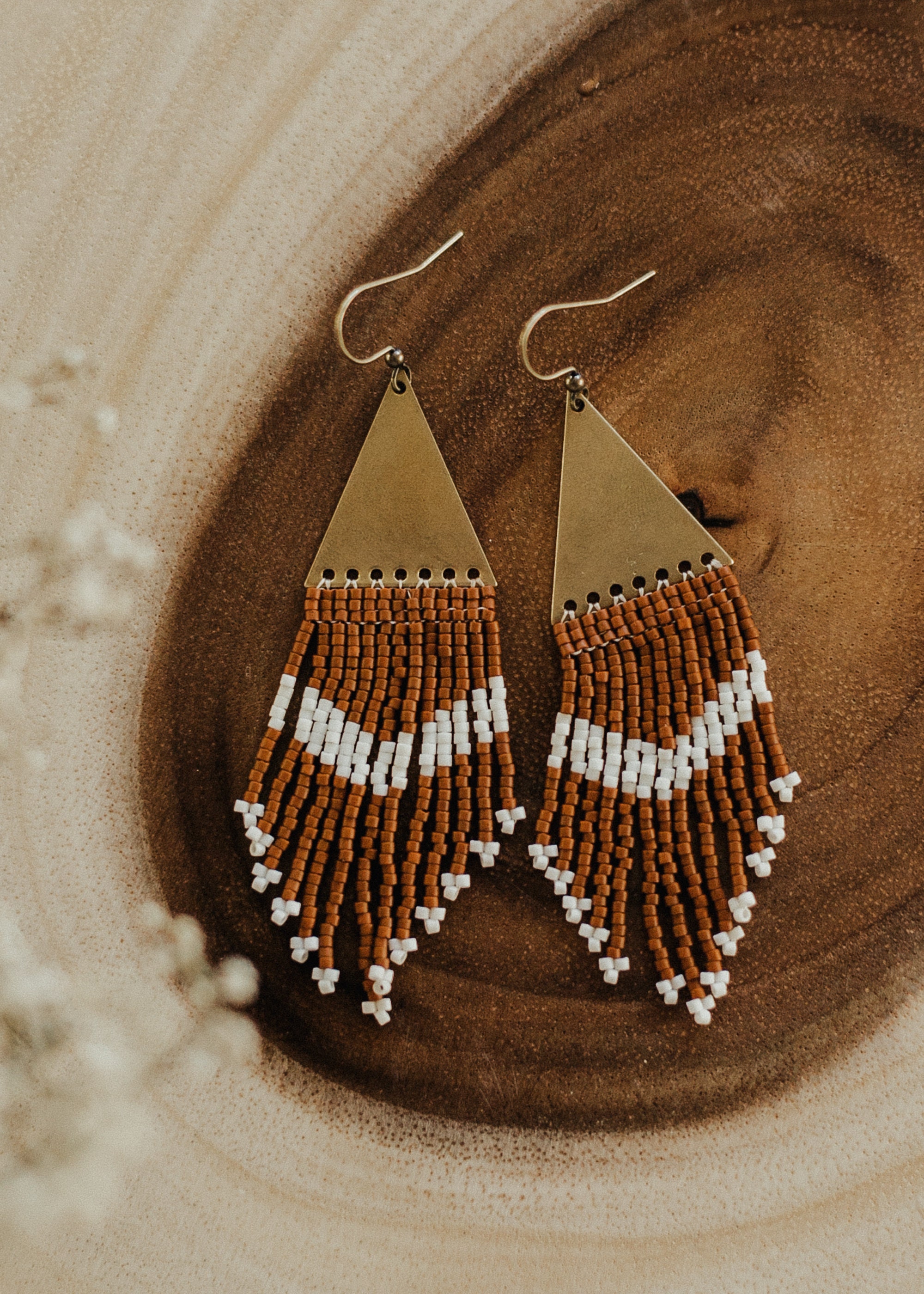 Liv / Rust / Nature Inspired Seed Beaded Earrings / Native - Etsy