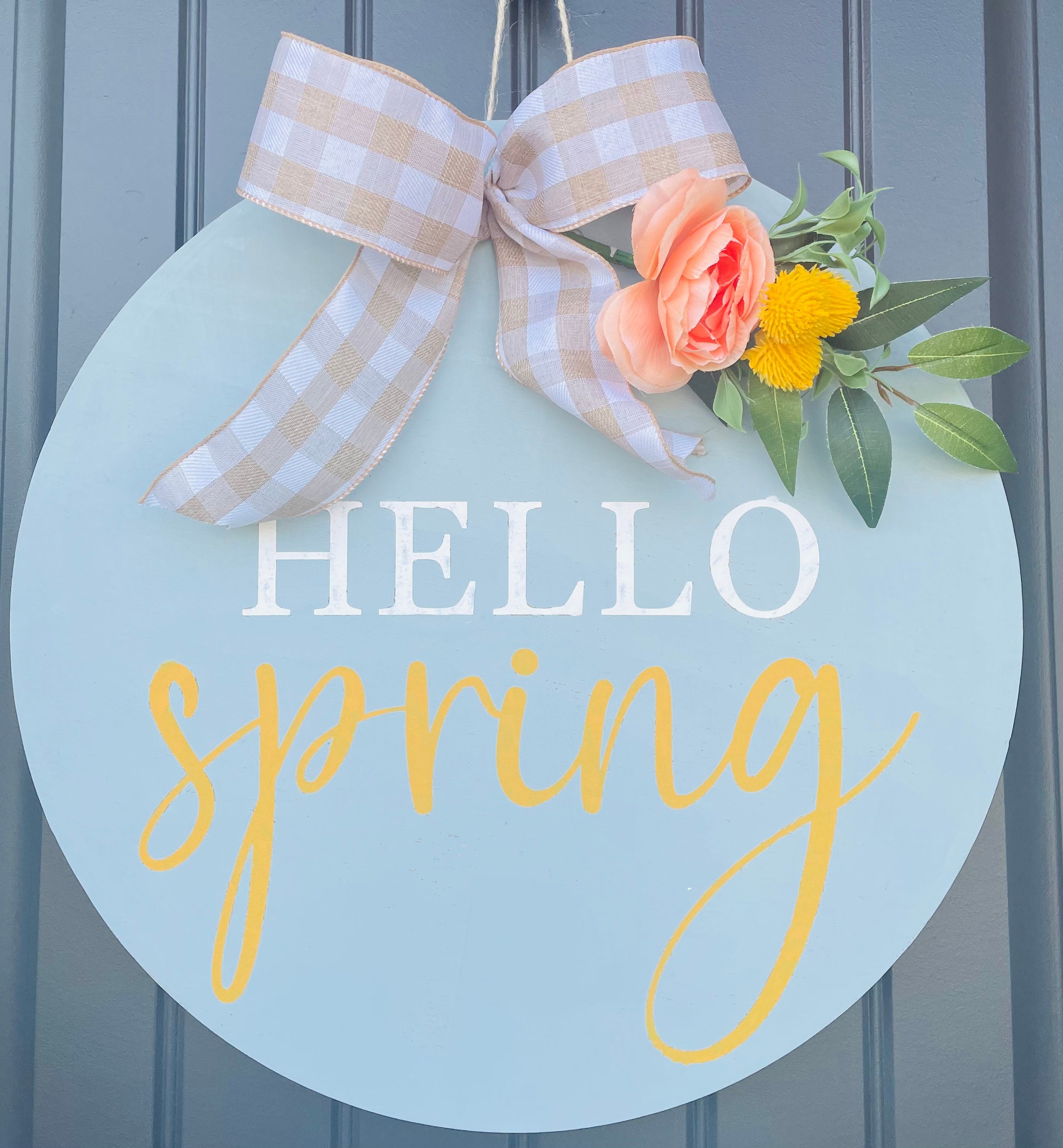 Hello Spring Door Hanger/spring Home/spring Door Etsy