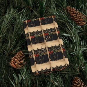 Vintage Cat Holiday Wrapping Papers, Stylish Gift Wrap for Christmas, Birthdays, Weddings, Instant Download, Decorative Paper, cat paper