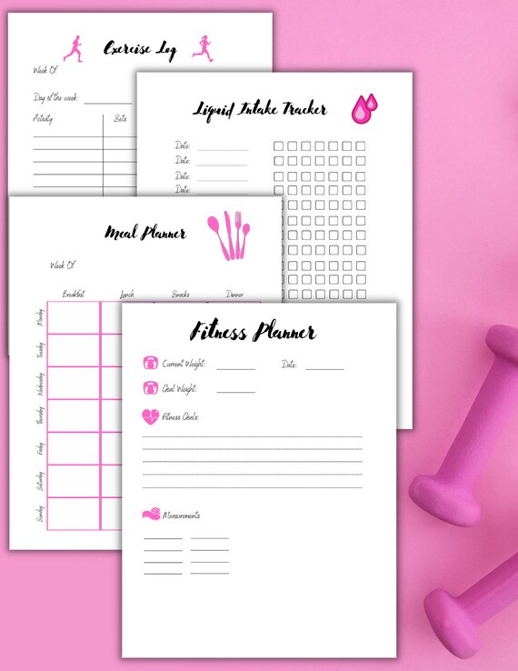 Printable Fitness planner | Etsy