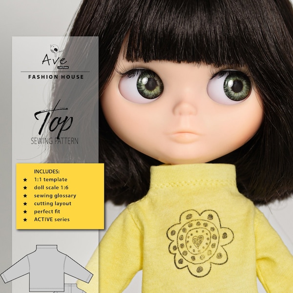 TOP PDF Puppen Schnittmuster. Blythe Puppe Kleidung Schnittmuster Digital Download. Bluse Jacke Puppe Schnittmuster. Blythe Kleidung Schnittmuster.