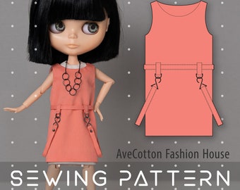 BLYTHE DRESS Schnittmuster TUTORIAL. Blythe Puppenkleidung Schnittmuster Digital Download pdf. Puppenschnittmuster. Blythe Kleidung Schnittmuster.