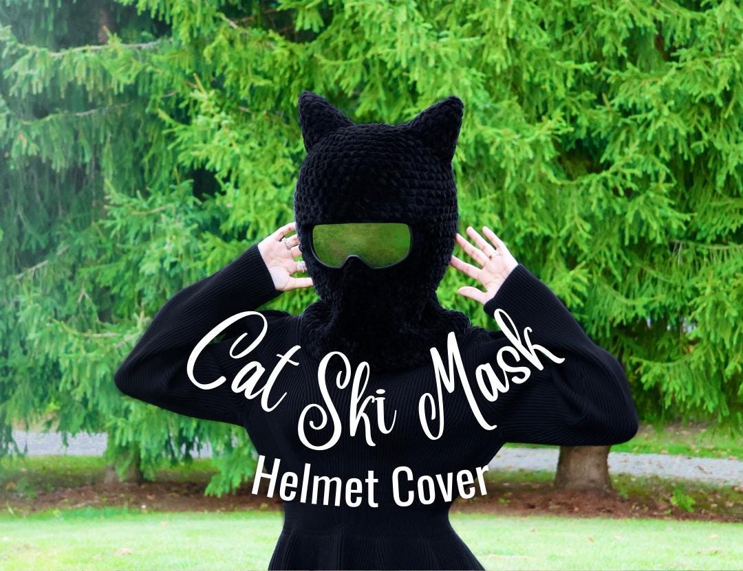 3D Cat Shiesty Ski Balaclava Face Mask With Ears - Windproof Animal
