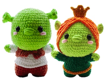 Bundle: Ogre & Ogre Princess (Jumbo) Crochet Pattern - Amigurumi Tutorial in English, PDF Download