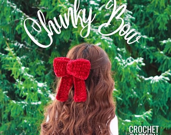 Crochet Bow Pattern Tutorial in English, PDF Download, Beginner Friendly, Crochet Hair Accessories