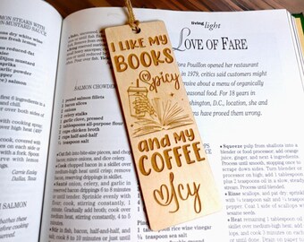 Engraved Birch Bookmark, Spicy Books & Coffee, Booktok Gift