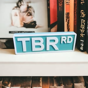 Personalized Library Street Sign, Color 3D Printed Bookshelf Decor, Book Lover Gift