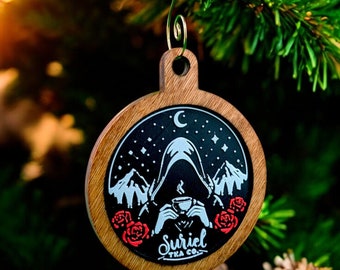 Suriel Tea Company Christmas Ornament: Acotar Wooden Holiday Decor