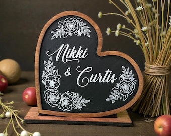 Couple Name Customized and Engraved Sign in Hand Finished Baltic Birch Hard Wood