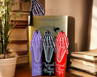 3D Printed Skeleton Bookmark with Tassel, Spicy Reader Gift