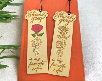 Morally Grey Laser Engraved Bookmark, Spicy Reader Gift