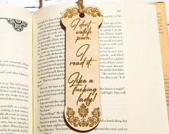 Spicy Birch Wood Bookmark, Smut Reader Gift